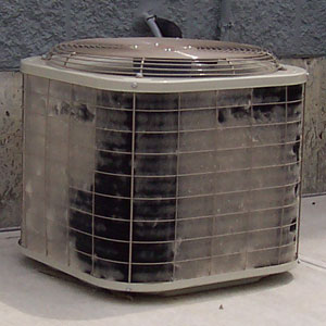 dirty air conditioner condenser